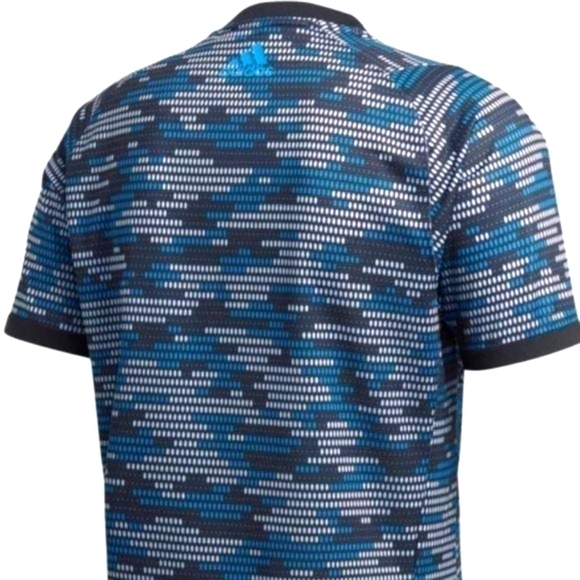 Adidas Primeblue Blue Black Logo Tee Shirt NWT XL - Picture 8 of 12